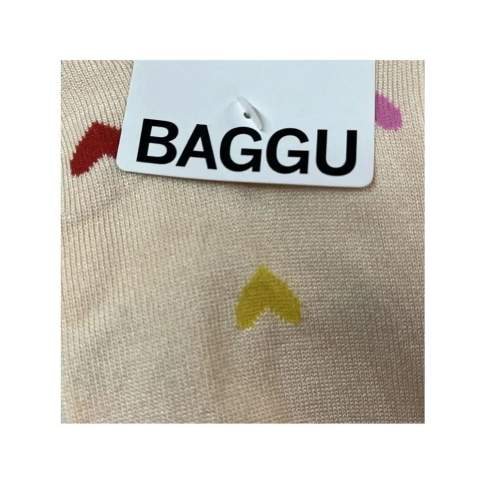 BAGGU Heart Cream Heart Pattern Socks